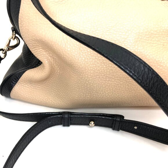 Kate Spade Charles Street Brantley Satchel Bag Black and Tan Leather Authentic - Picture 2 of 16